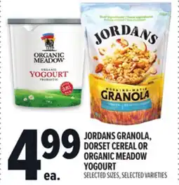 Metro JORDANS GRANOLA, DORSET CEREAL OR ORGANIC MEADOW YOGOURT offer