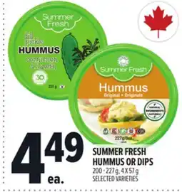 Metro SUMMER FRESH HUMMUS OR DIPS offer