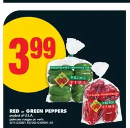 No Frills RED or GREEN PEPPERS offer