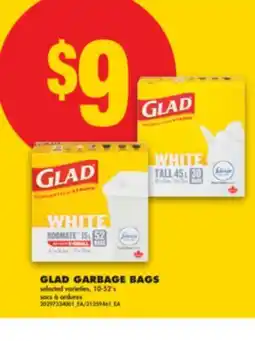 No Frills GLAD GARBAGE BAGS, 10-52's offer
