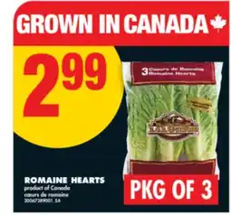 No Frills ROMAINE HEARTS, PKG OF 3 offer
