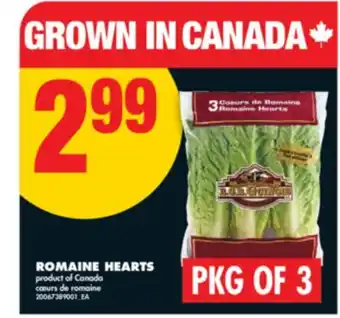 No Frills ROMAINE HEARTS, PKG OF 3 offer