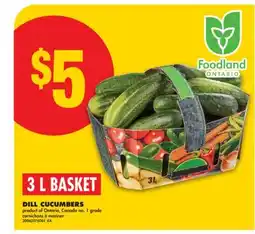 No Frills DILL CUCUMBERS, 3 L BASKET offer