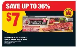 No Frills BUTCHER'S SELECTION or LOU'S PORK BACK RIBS, 680 g offer