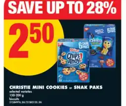 No Frills CHRISTIE MINI COOKIES or SNAK PAKS, 150-200 g offer