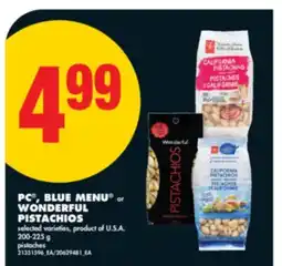 No Frills PC , BLUE MENU or WONDERFUL PISTACHIOS, 200-225 g offer