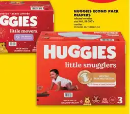 No Frills HUGGIES ECONO PACK DIAPERS, 58-200's offer