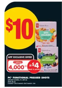 No Frills PC FUNCTIONAL PRESSED SHOTS, 4 x 60 mL offer
