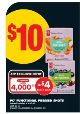 No Frills PC FUNCTIONAL PRESSED SHOTS, 4 x 60 mL offer