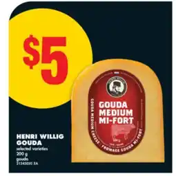No Frills HENRI WILLIG GOUDA, 200 g offer