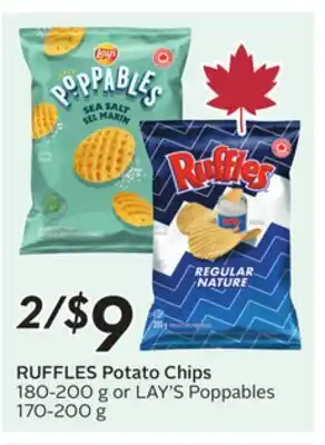 Sobeys RUFFLES Potato Chips 180-200 g or LAY'S Poppables 170-200 g offer