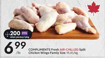 Sobeys COMPLIMENTS Fresh AIR-CHILLED Split Chicken Wings Family Size offer