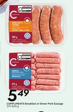 Sobeys COMPLIMENTS Breakfast or Dinner Pork Sausage offer
