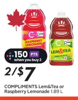 Sobeys COMPLIMENTS Lem & Tea or Raspberry Lemonade offer