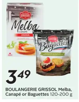 Sobeys BOULANGERIE GRISSOL Melba, Canapé or Baguettes offer