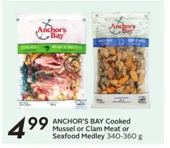 Sobeys ANCHOR'S BAY Cooked Mussel or Clam Meat or Seafood Medley offer