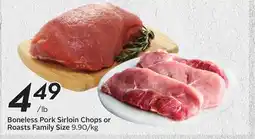 Sobeys Boneless Pork Sirloin Chops or Roasts Family Size offer