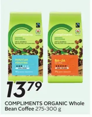 Sobeys COMPLIMENTS ORGANIC Whole Bean Coffee offer
