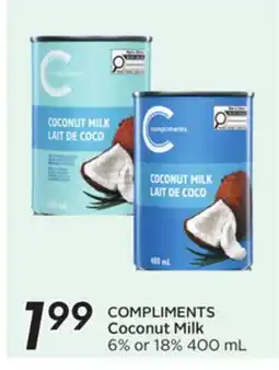 Sobeys COMPLIMENTS Coconut Milk offer