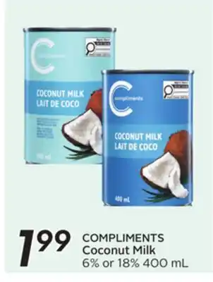 Sobeys COMPLIMENTS Coconut Milk offer