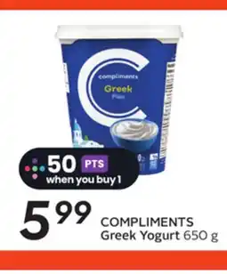 Sobeys COMPLIMENTS Greek Yogurt offer