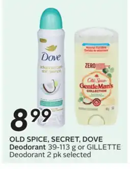 Sobeys OLD SPICE, SECRET, DOVE Deodorant offer