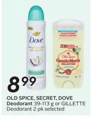 Sobeys OLD SPICE, SECRET, DOVE Deodorant offer