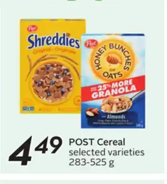 Sobeys POST Cereal offer