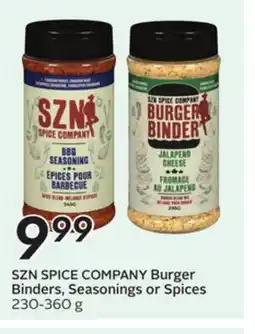Sobeys SZN SPICE COMPANY Burger Binders, Seasonings or Spices offer