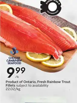 Sobeys Product of Ontario, Fresh Rainbow Trout Fillets offer