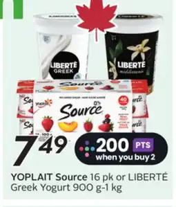 Sobeys YOPLAIT Source offer