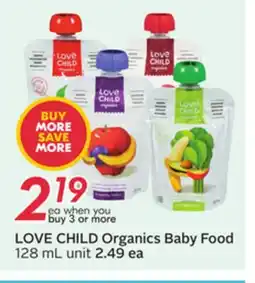 Sobeys LOVE CHILD Organics Baby Food offer