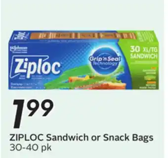 Sobeys ZIPLOC Sandwich or Snack Bags offer
