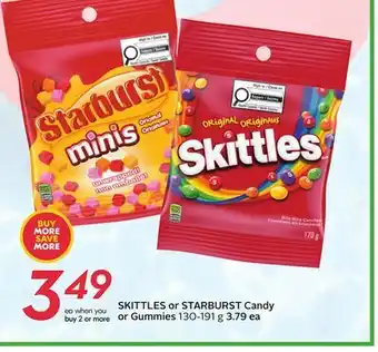 Sobeys SKITTLES or STARBURST Candy or Gummies offer