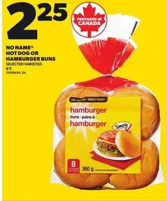 Loblaws NO NAME HOT DOG OR HAMBURGER BUNS, 8'S offer