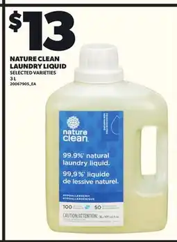 Loblaws NATURE CLEAN LAUNDRY LIQUID, 3L offer