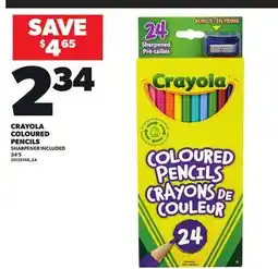 Loblaws CRAYOLA COLOURED PENCILS, 24'S offer