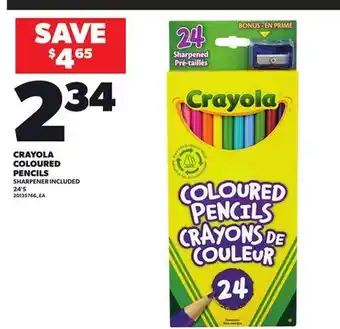 Loblaws CRAYOLA COLOURED PENCILS, 24'S offer