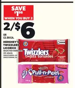Loblaws HERSHEY'S TWIZZLERS LICORICE, 311-454 G offer