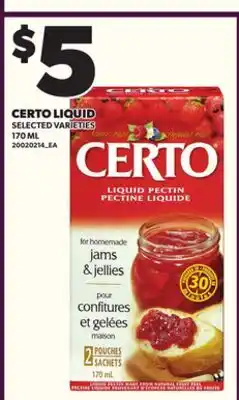 Loblaws CERTO LIQUID, 170ML offer