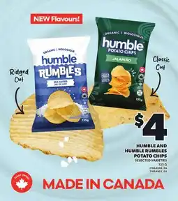 Loblaws HUMBLE AND HUMBLE RUMBLES POTATO CHIPS, 135 G offer