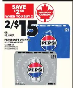 Loblaws PEPSI SOFT DRINKS, 12X355ML offer