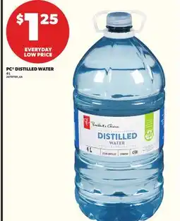Loblaws PC DISTILLED WATER, 4L offer