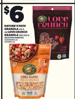 Loblaws NATURE'S PATH GRANOLA, 312G OR LOVE CRUNCH GRANOLA, 300/325G offer