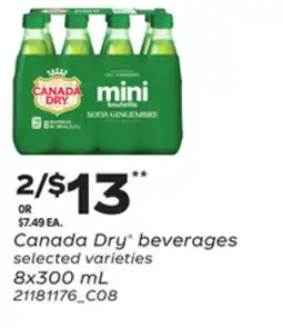 Loblaws CANADA DRY BEVERAGES, 8X300 ML offer