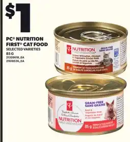 Loblaws PC NUTRITION FIRST CAT FOOD, 85 G offer