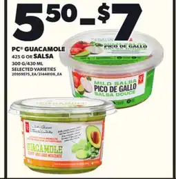Loblaws PC GUACAMOLE, 425 G OR SALSA, 300 G/430 ML offer