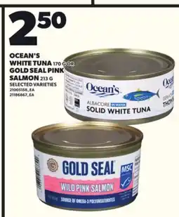Loblaws OCEAN'S WHITE TUNA, 170G OR GOLD SEAL PINK SALMON, 213G offer