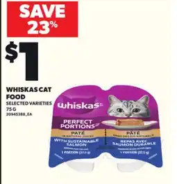 Loblaws WHISKAS CAT FOOD, 75G offer