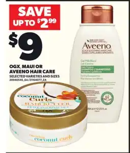 Loblaws OGX, MAUI OR AVEENO HAIR CARE offer